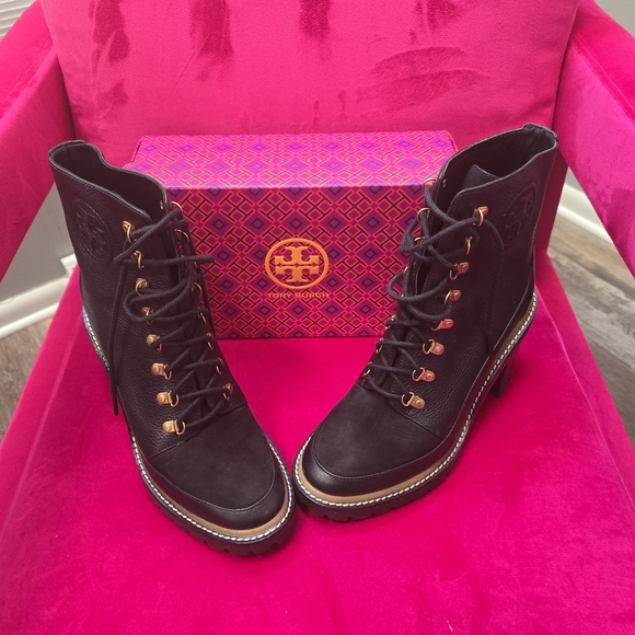 Tory Burch Leather suede black booties size 9.5 - Picture 4 of 6